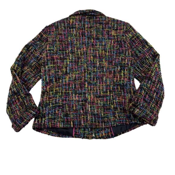 Coldwater Creek Artsy Art to WearTextured Multi Color Tweed Jacket Women's 12 - Picture 4 of 8
